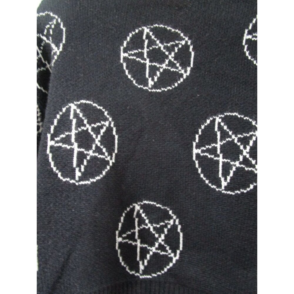 Romwe Womens 3XL Black Cardigan Gothic Emo Pentagram Halloween GUC - Picture 8 of 12